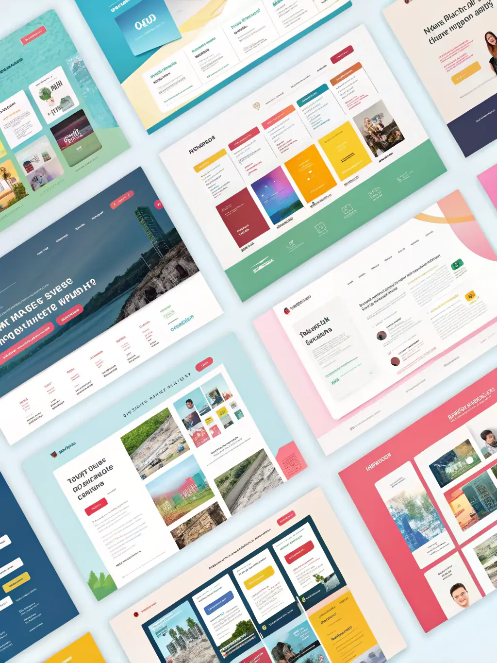 An image of a diverse set of website templates available within the AI Website Creator platform, catering to various industries and design preferences.